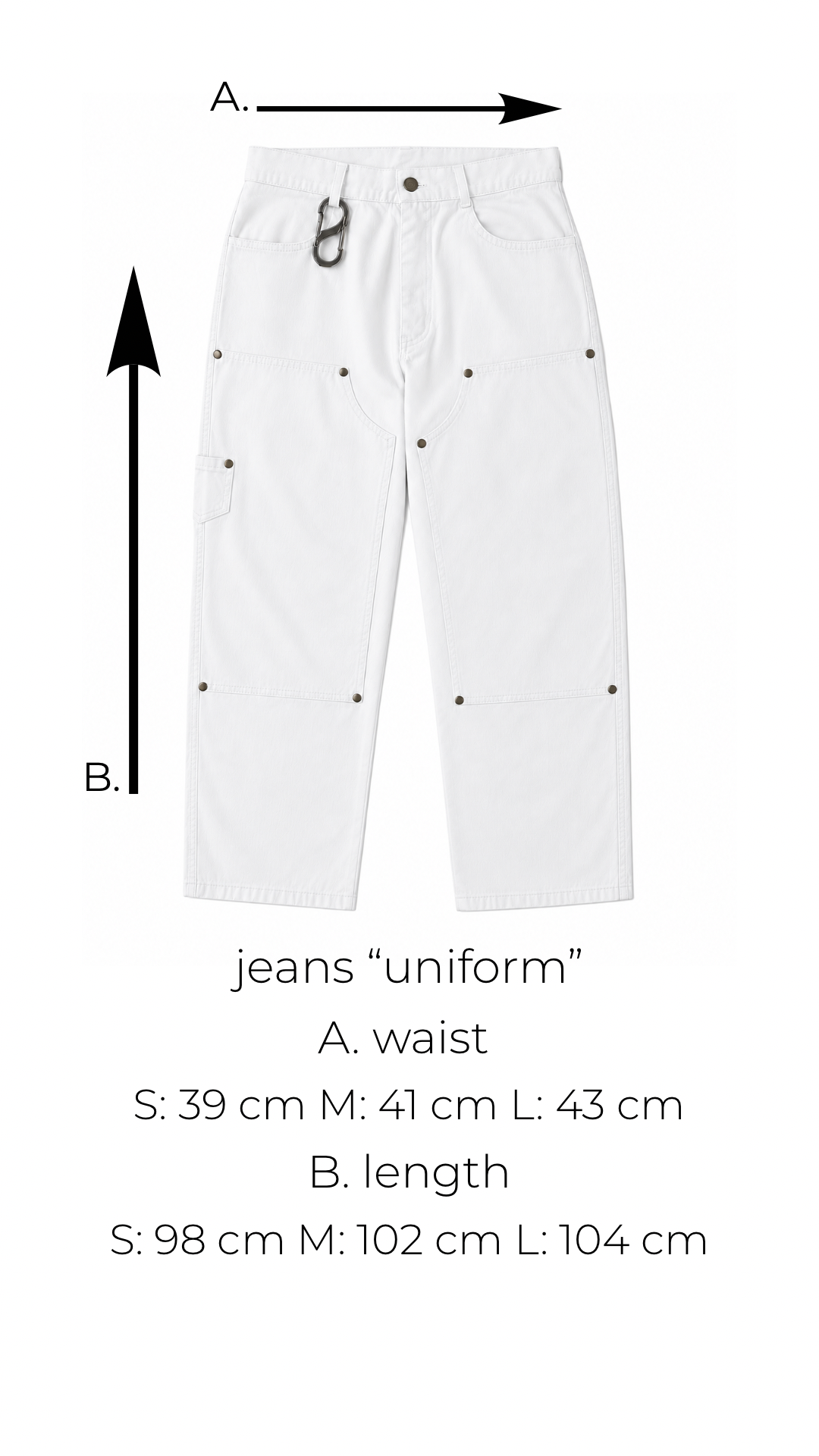 “uniform” jeans white
