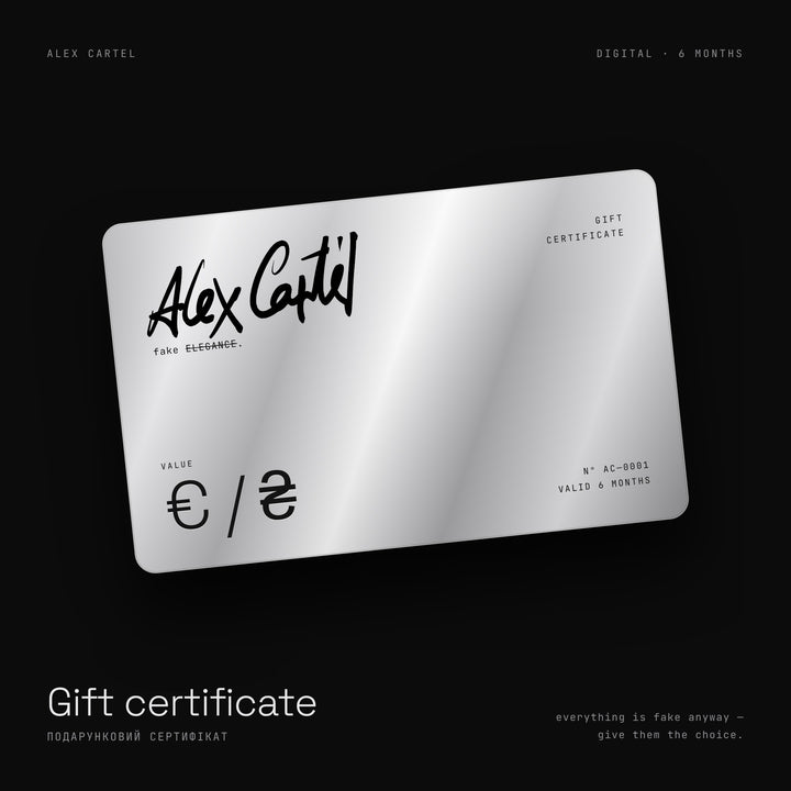 Alex Cartel gift certificate