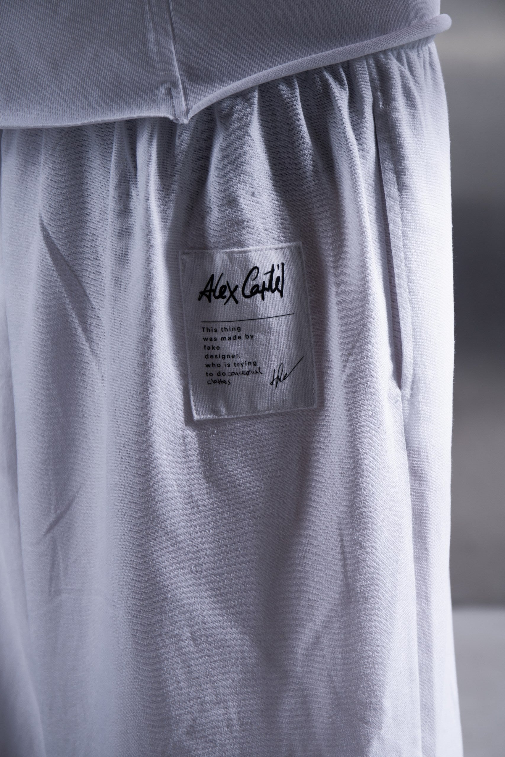 BASE linen pants white