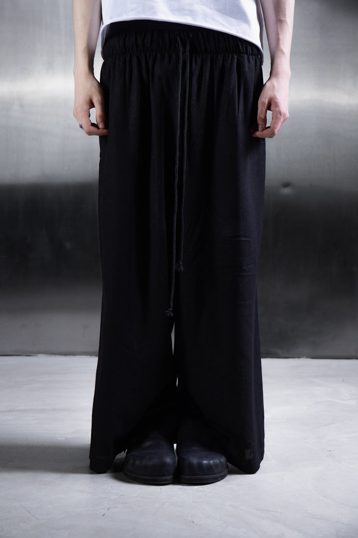 BASE linen pants black