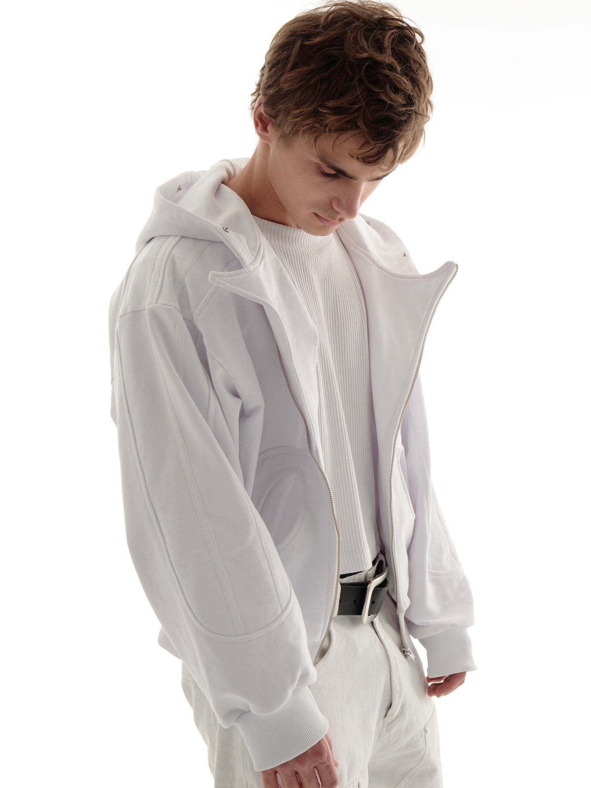 “Dulz” fur zip-hoodie white