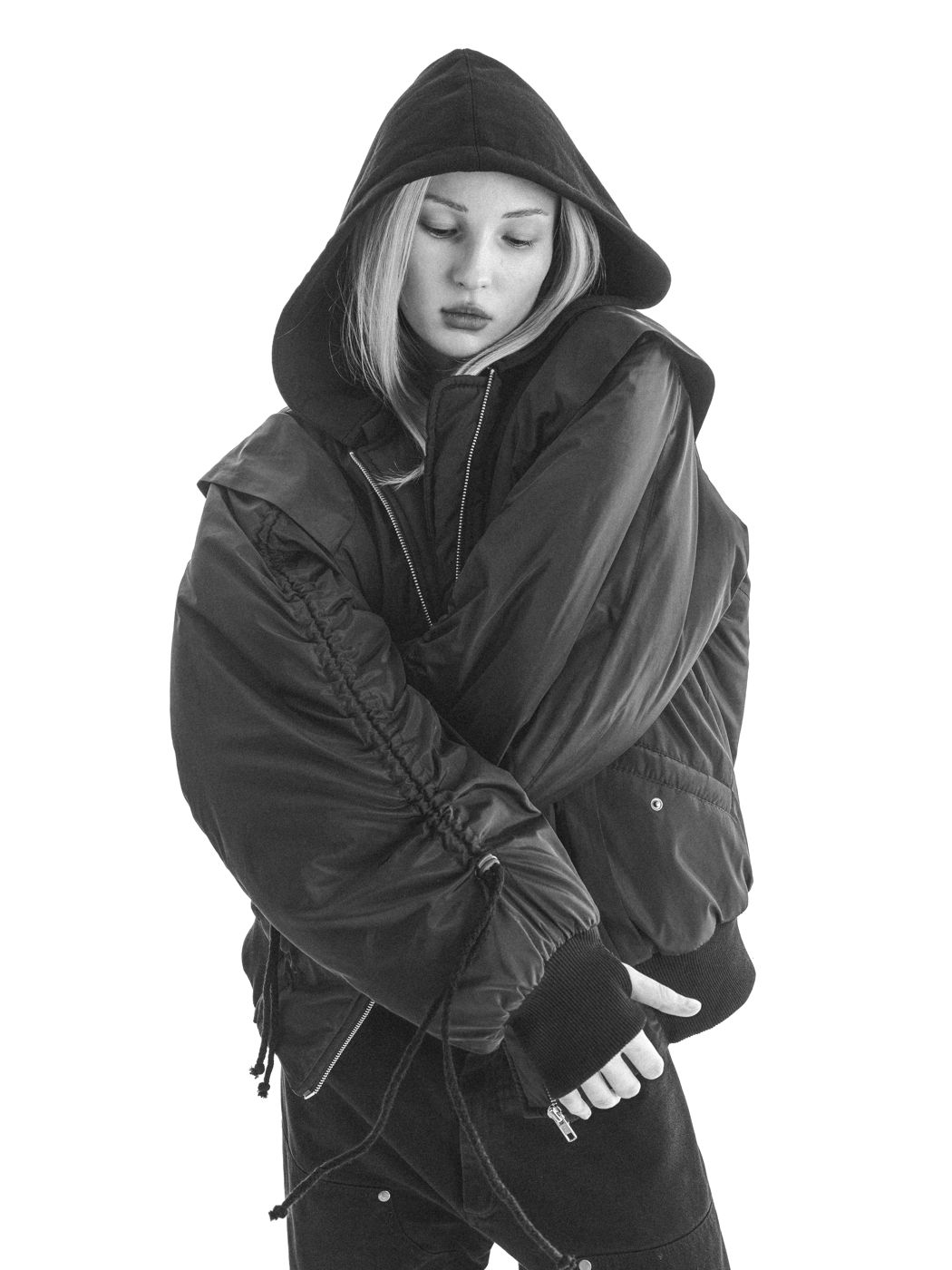 Black hooded AC bomber