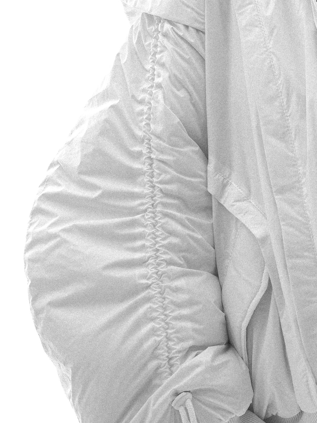 Ruched sleeve, white